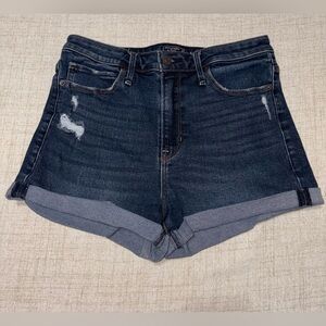 Abercrombie & Fitch Blue Jean Shorts High-Waisted Cuffed